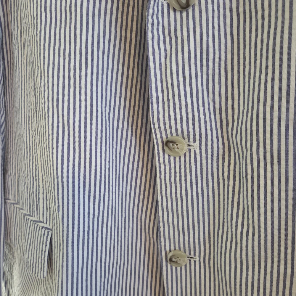 Men's Ibiza Striped Navy Seersucker Blazer - Picture 4 of 12